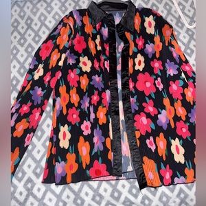 Matching button up satin top and pants!